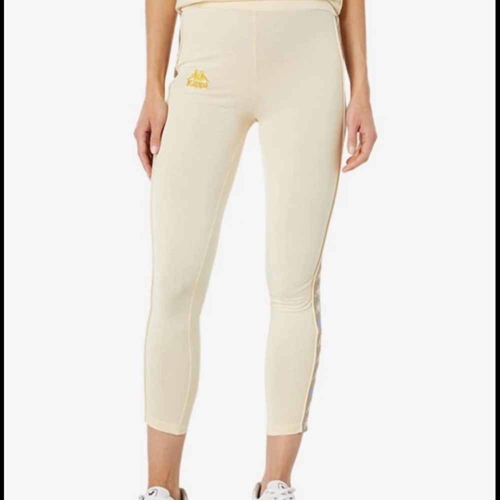 Kappa Leggings Women Size Large Athletic 222 Banda Bartes Beige Skin Fit D-20